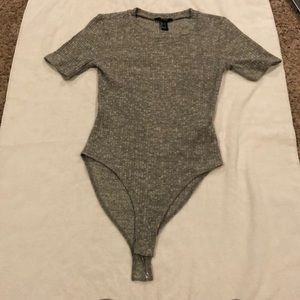 Forever 21 grey ribbed bodysuit